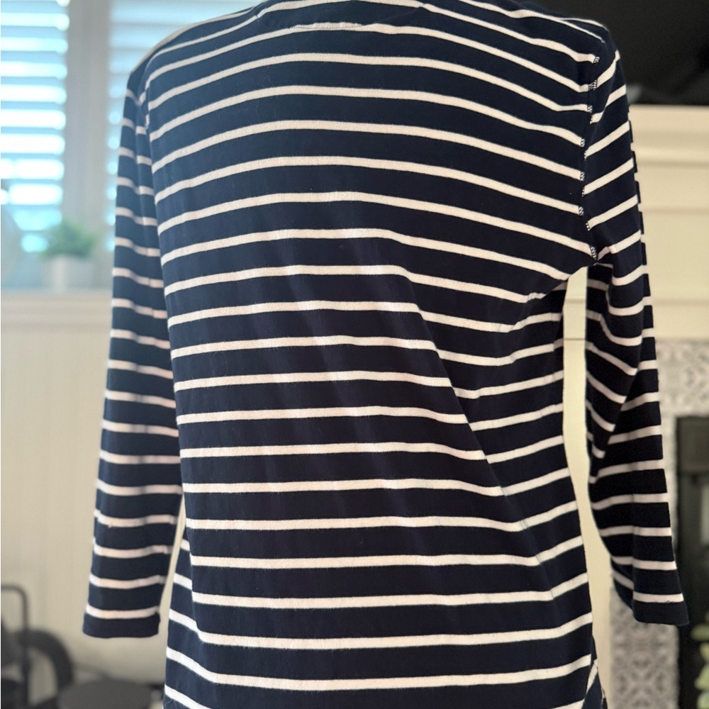 Lauren Ralph Lauren Navy and White Striped Top - Picture 9 of 10